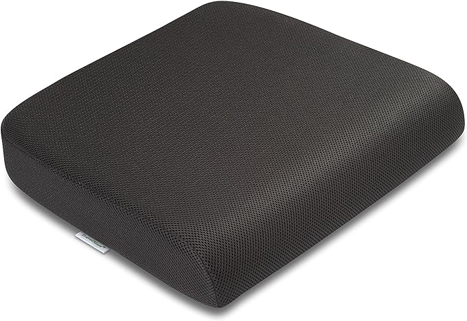 Extra-Large Memory Foam Seat Cushion – Perfect for Office Chair and Wheelchair – Does Not Slip Even on Smooth Marble Floors – Washable & Breathable Cover – Relieves Back Pain – 19”x17”x3”