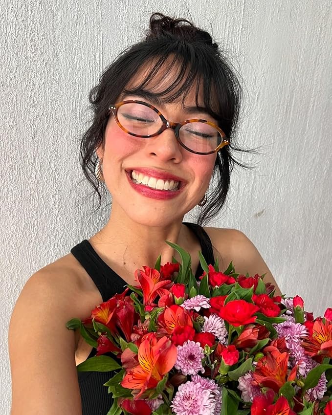 TIJN Olisa Blue Light Blocking Glasses for Women Men,Oval Glasses Frame Bluelight Glasses for Gaming/Computer/Screen