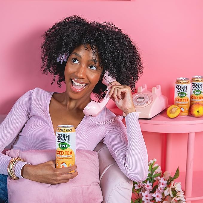 Ryl Iced Tea, Peaches & Cream Tea, Antioxidant Superblend, Zero Sugar, Low Carb, Zero Calorie Iced Tea, 16.0 Fl Oz (12-Pack)