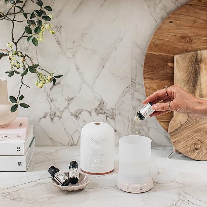 NEOM – Essential Oil Diffuser for Home | Wellbeing Aromatherapy Diffusers | Ceramic Cover, LED Light & Timer | Best for Medium Spaces | Plug in Diffuser for Essential Oils | Home Fragrance