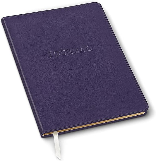 Gallery Leather Journal Notebook - 192 Pages, Softcover, For Men and Women, For Writing, Work & Travel, Handcrafted - Camden Violet - 8 x 5.5, Desk Lined