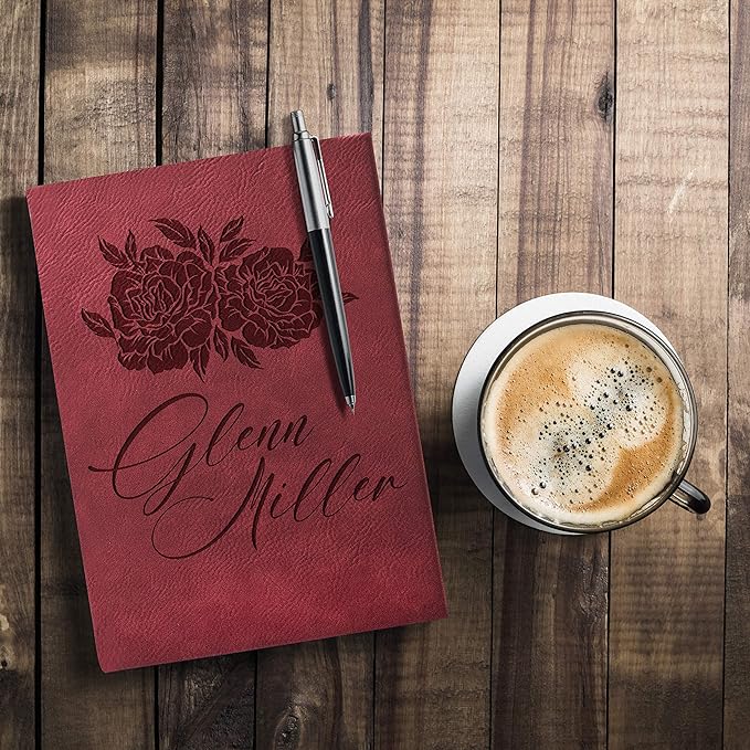 GIFTBYGIFTY Personalized Leather Journal Notebooks for Women | 12 Design, 9 Color - Burgundy | Custom Notebook for Women - Diary for Girls