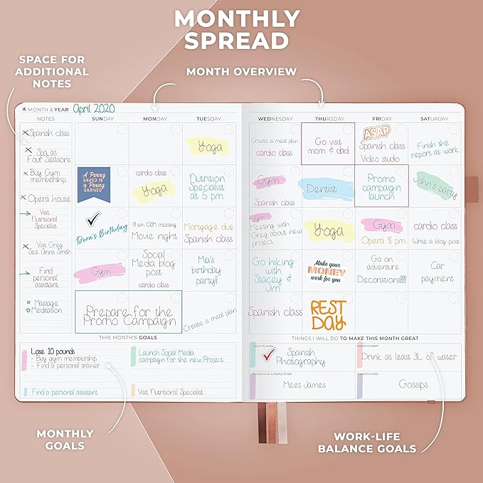 Clever Fox Planner PRO Schedule – Undated Weekly & Monthly Life Planner with Time Slots, Appointment Book & Daily Organizer, A4 (Dark Terracotta)