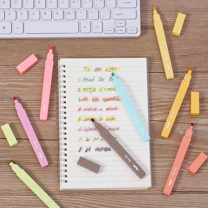 Mr. Pen- Aesthetic Highlighters, 8 pcs, Chisel Tip, Autumn Colors, Cute Highlighters Assorted Colors