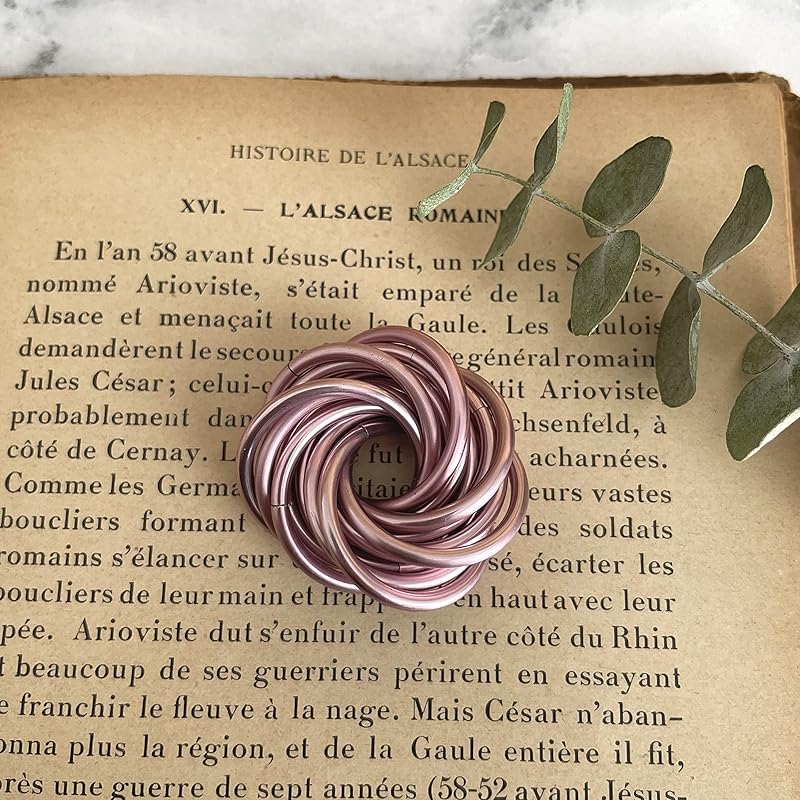 Möbii Fidget Ball (Solid Color): Quiet Mobius ADHD Anxiety Stim Stress Relief Toy Tool for Home Travel Office or Desk (Medium, Half, Pink Ice)