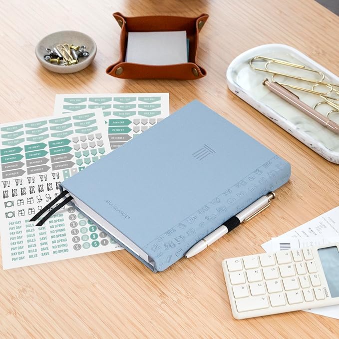 AT-A-GLANCE Foundation Budget Planner, Undated Weekly & Monthly Tracker, Expense and Savings Organizer, Hardcover, 5-3/4" x 8-1/4", Blue (FDB-200)