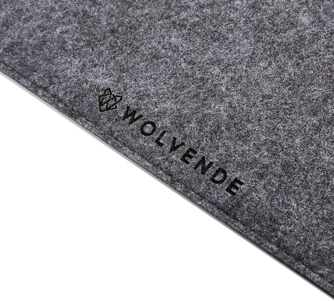 Premium Felt Desk Mat | Small 12" x 27.5" | Multifunctional Desk Pad for Home Office | Mid Gray