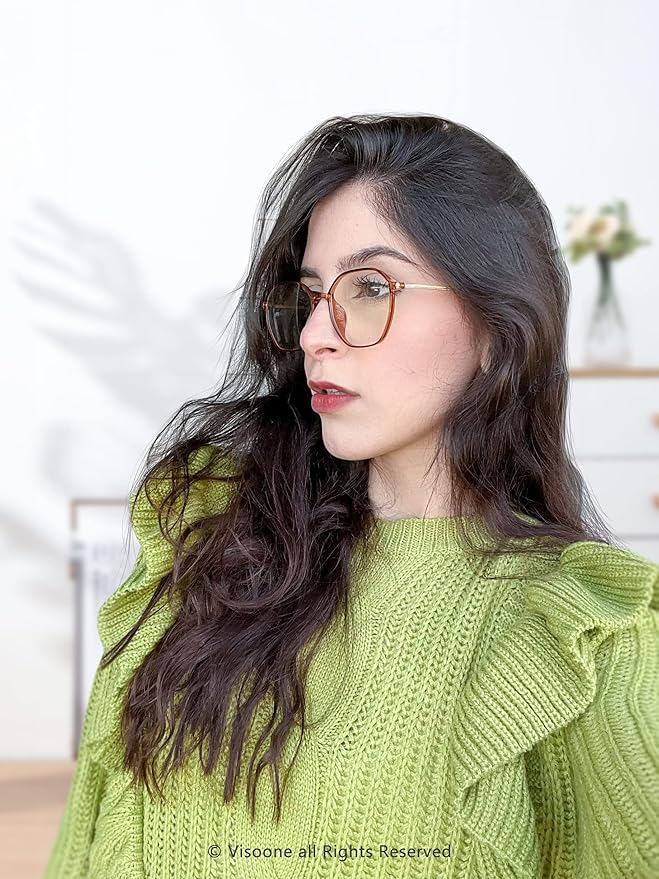 VISOONE Lightweight TR90 Blue Light Blocking Glasses Frame with Anti Glare Eye Protection for Women and Men RANE