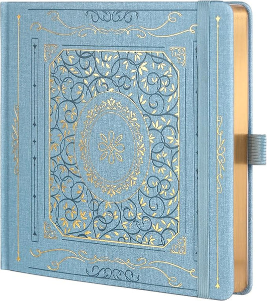 TIEFOSSI Dotted Journal Notebook, Dot Grid Notebook for Women Men, Hardcover PU Leather Journal, 160 GSM Thick Paper, 160 Numbered Pages with Gold Edges, 8 x 8 Square Diary