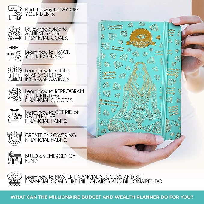 Budget Planner and Monthly Bill Organizer - Finance Planner, 12-Month Journey to Financial Freedom | Bill Payment Tracker Monthly Organizer, Money Saving & Expense Tracker | Undated Budgeting Journal