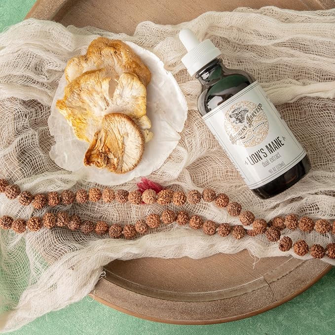 Hodgins Harvest Organic Lion's Mane Fruiting Body Extract Tincture - Mushroom Supplement for Brain Health and Mental Focus - Dual Extract Formula - Extra Concentrated - 2 fl oz Bottle