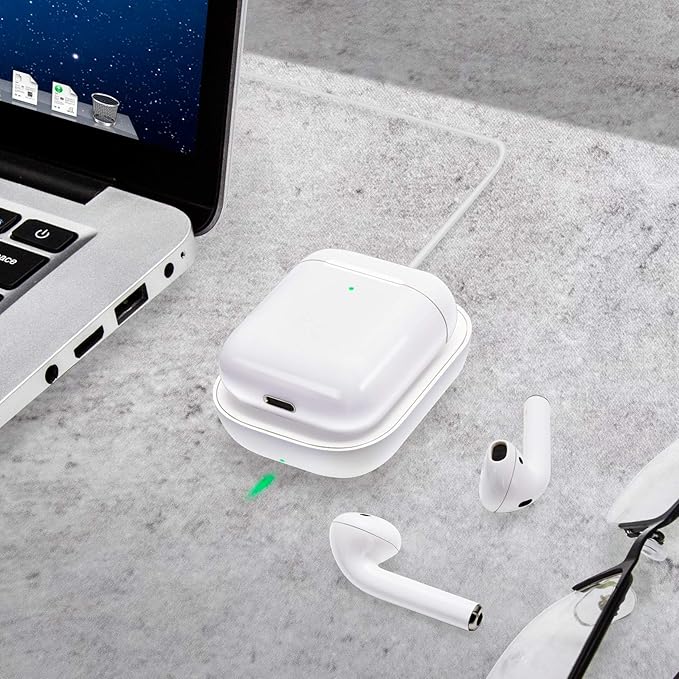 for Airpod Charger, Designed Wireless Charger for Airpods 4(ANC)/3rd/2nd Gen, for New AirPod Pro 3 (2025)/ 2nd Gen, Wireless Earbuds, Slim & Compact for Travel Home Office, White-2
