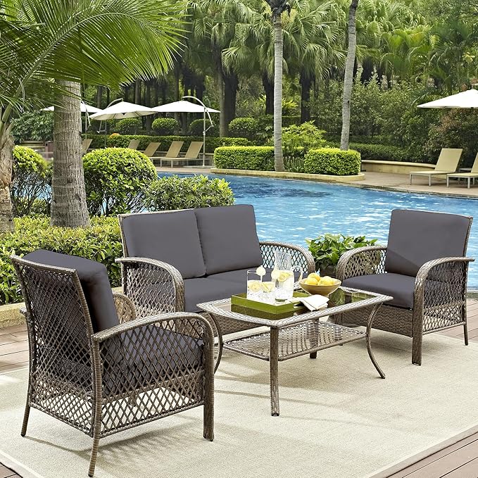 12Pcs Outdoor Cushions Covers Waterproof, Patio Cushion Covers, Stretch Cushion Covers Replacement,Cushion Slipcovers, Furniture Cushion Covers (Grey 1, 12PCS)