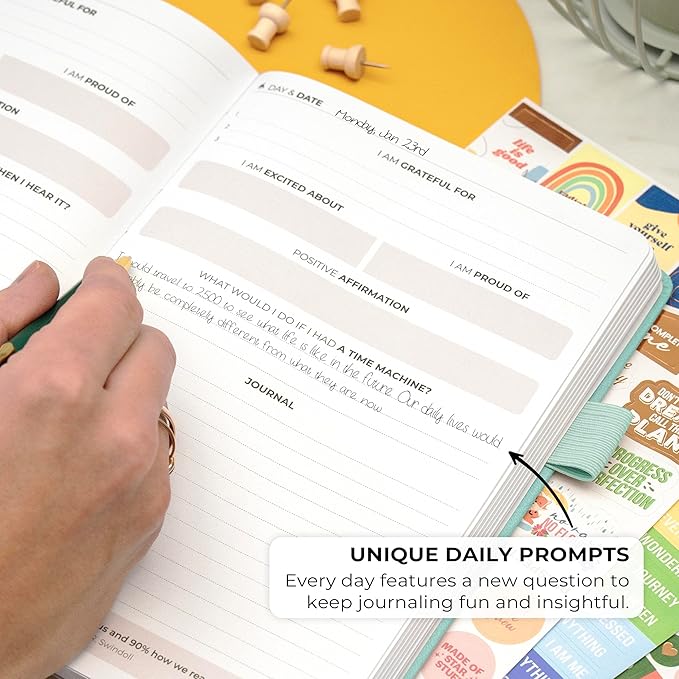 Clever Fox Positivity Journal – Daily Gratitude & Affirmation Journal with Prompts – Motivational Mental Health Journal for Women & Men with Habit Tracker – Lasts 6 Months, A5 Size (Mint)