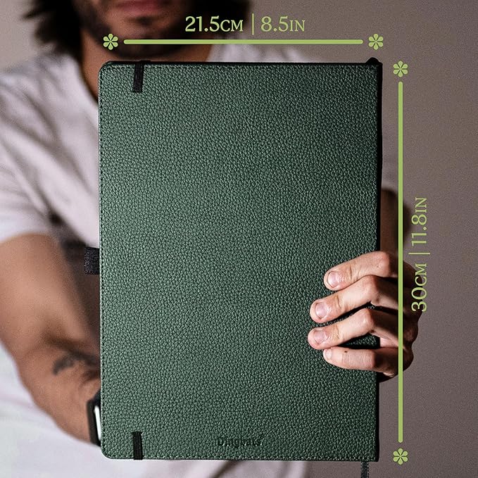 Dingbats* - Wildlife Plain Extra Large A4 Notebook - PU Leather Hardcover Journal for Work, Writing - Pocket, Elastic Closure, Pen Holder, Bookmark