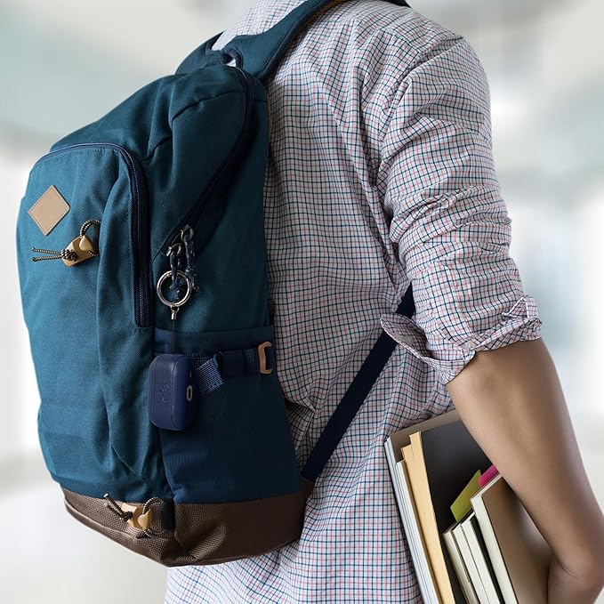 Dreem Om Case Cover with Keychain Clip Compatible with AirPods Pro 2/Pro, Protective One-Piece Hard Shell, Luxury Vegan Leather AirPod Pro Case 2nd/1st Generation with Separate Clip [Royal]