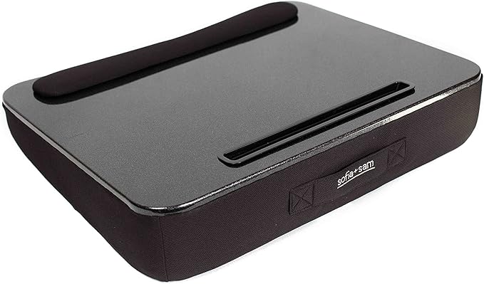 Sofia + Sam All Purpose Lap Desk (Black Sparkle Top) with Tablet Slot | Supports Laptops Up to 17 Inches