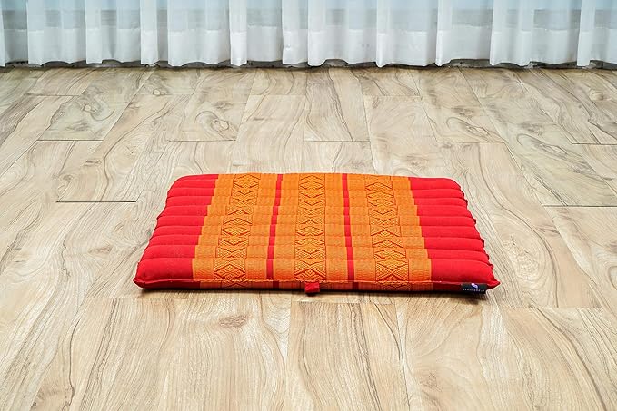 Leewadee Meditation Cushion Set – 1 Small Zafu Yoga Pillow and 1 Small Roll-Up Zabuton Mat Filled with Kapok