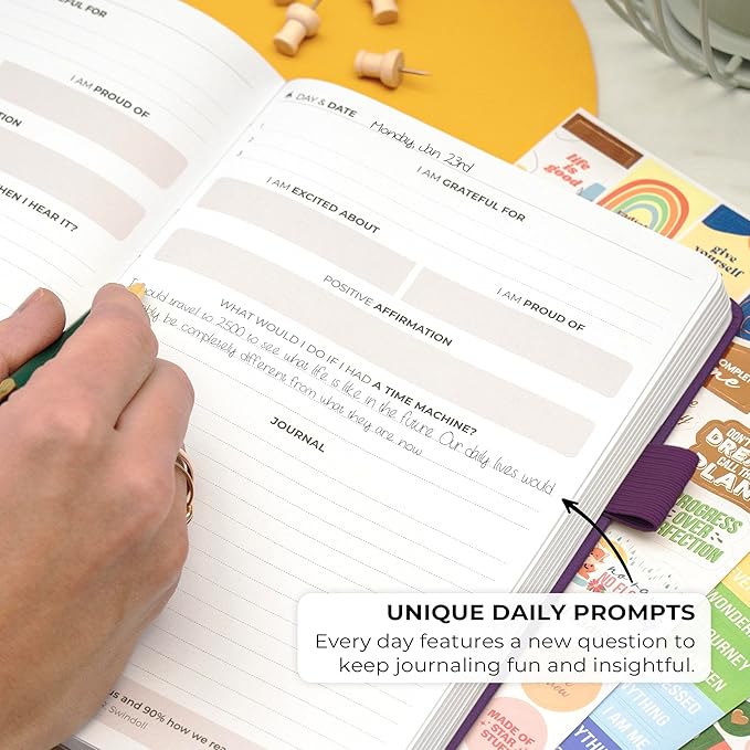 Clever Fox Positivity Journal – Daily Gratitude & Affirmation Journal with Prompts – Motivational Mental Health Journal for Women & Men with Habit Tracker – Lasts 6 Months, A5 Size (Purple)