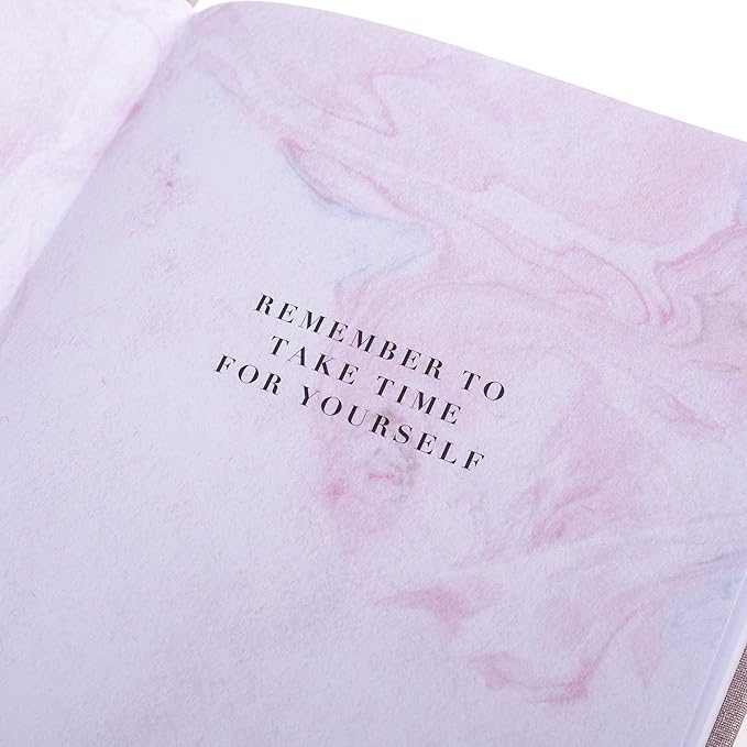 Graphique Self-Care Journal - Gratitude - 256 Pages - Weekly Quote & Daily Fill in Interiors - Hardbound Fabric Cover - Ribbon Marker (6" x 8")