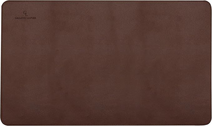 Gallaway Leather Desk Mat - Office Writing Pad, Medium 24" x 14" Dark Brown, Gift Ready Elegant Computer Desk Cover Protector