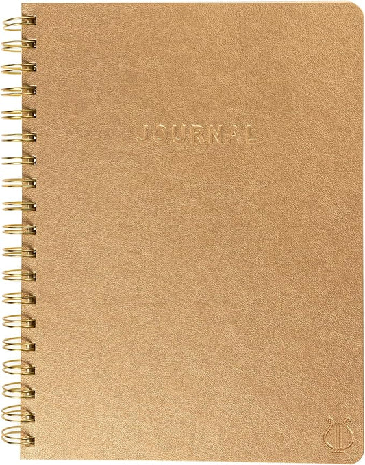 Graphique Apollo Vegan Leather Journal, Spiral Notebook for Writing, Hardcover Diary Notebook, 192 Lined Pages, 8” x 10”