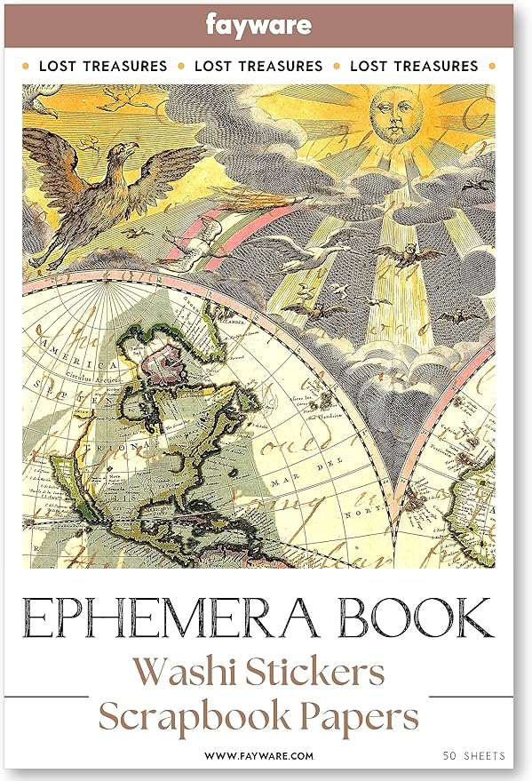 411 Vintage Washi Stickers & 20 Scrapbook Papers Ephemera for Junk Journals & Scrapbooking