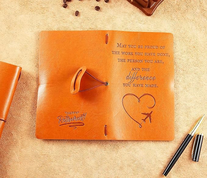 FYSIA Retirement Journal-Happy Retirement Gifts-Retirement Appreciation Gift-Retired-for Boss,Co-workers,Best Friends-Refillable Travel Photo Diary Notebook Gift