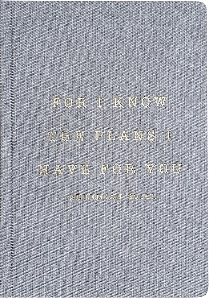 Sweet Water Decor Cute Motivational Lined Composition Notebook for Women, 100 Ruled Pages for Writing, Diary with Fabric Inspirational Cover (For I Know The Plans I Have For You)