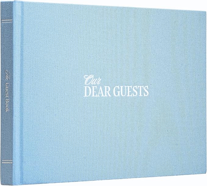 Kunitsa Co. Wedding Guest Book - Blank Sign in Book for Special Occasions, Something Blue Cover