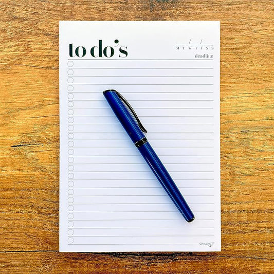 HADIGU To Do List Notepad A5 Size (8.3"x5.8") Premium Thick Paper With Cardboard Back Support, Undated Daily Planner Notepad, Daily To Do List Notebook, Ruled Pages, Checkboxes, Deadline Column.