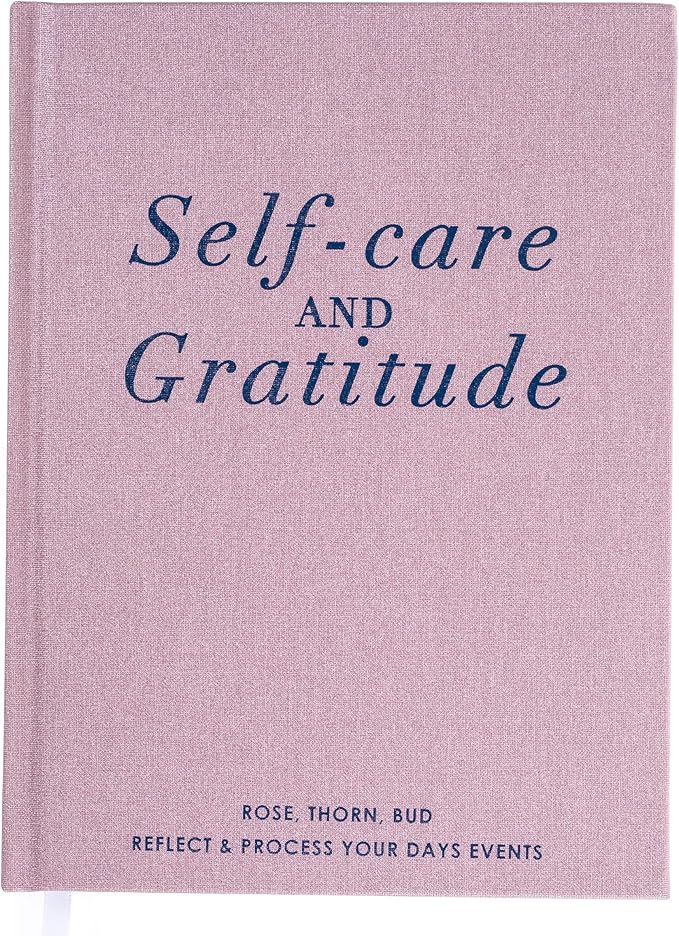 Graphique Self-Care Journal - Gratitude - 256 Pages - Weekly Quote & Daily Fill in Interiors - Hardbound Fabric Cover - Ribbon Marker (6" x 8")