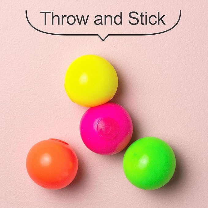 12pc Value Pack - Squeeze Balls in Assorted Neon Colors - Fidget Toy Stress Balls for Adults and Kids - Anxiety Relief Items to Squish, Squeeze, Throw and Stick Fidgets for Kids