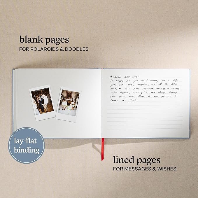 Kunitsa Co. Wedding Guest Book - Blank Sign in Book for Special Occasions, Something Blue Cover