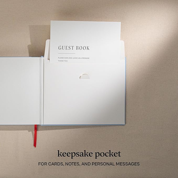 Kunitsa Co. Wedding Guest Book - Blank Sign in Book for Special Occasions, Something Blue Cover