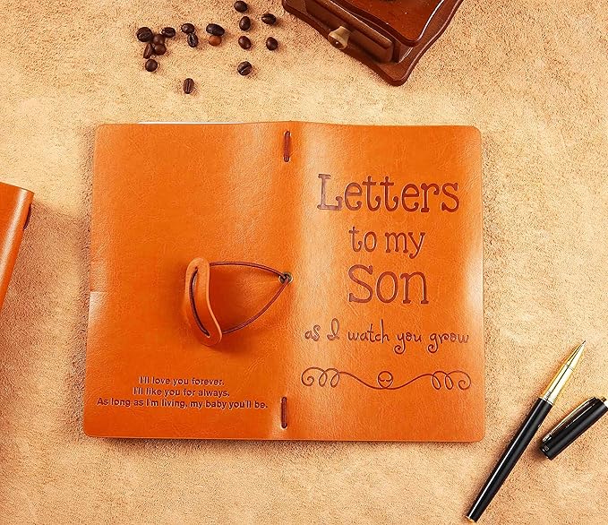 Son Gift-Baby Journal Gift Shower for Son-Letters to My Son,As I Watch You Grow-Baby Boy Keepsake-Mother to Son Gift-Refillable Photo Diary Journal-Memory Notebook Gift