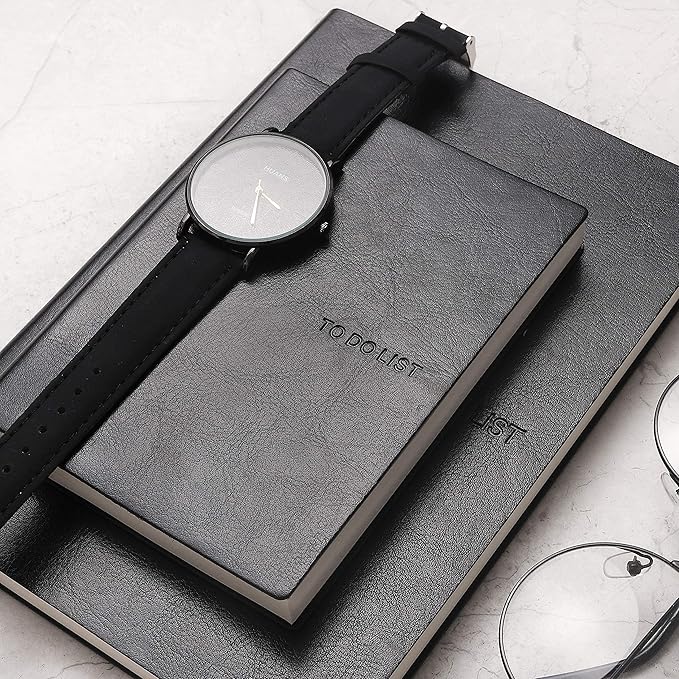 Daily to Do Checklist Notebook, Task Management, Organizer Planner, Hardcover, Ribbon Bookmark, 4.1 x 5.8”, A6 size,110 Sheets (Black)