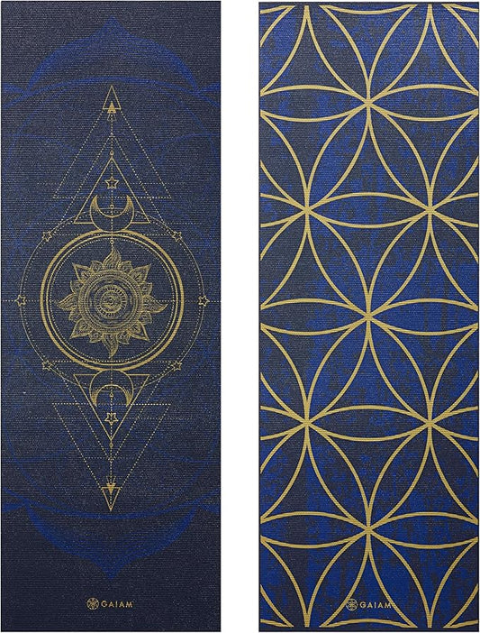 Gaiam Yoga Mat - Premium 6mm Print Reversible Extra Thick Non Slip Exercise & Fitness Mat for All Types of Yoga, Pilates & Floor Workouts (68" x 24" x 6mm Thick)