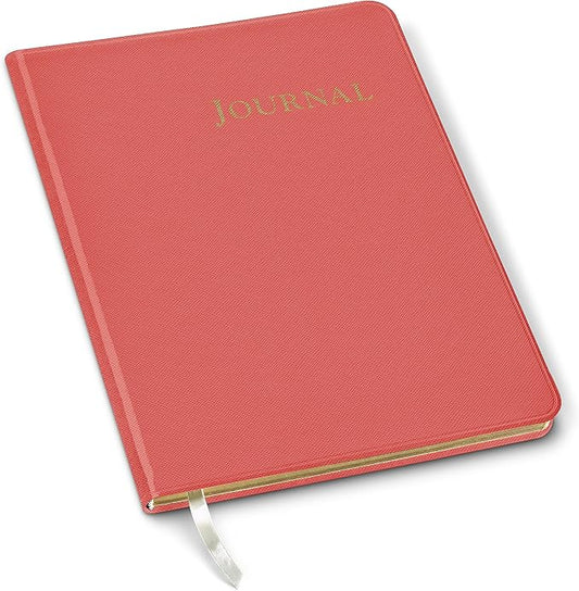 Gallery Leather Journal Notebook - 192 Pages, Softcover, For Men and Women, For Writing, Work & Travel, Handcrafted - Key West Salmon - 9.75 x 7.5, Large Lined