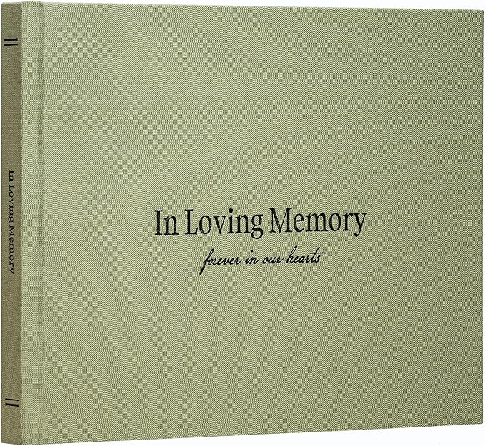 Kunitsa Co. Funeral Guest Book for Memorial Service, in Loving Memory, Sage Cover