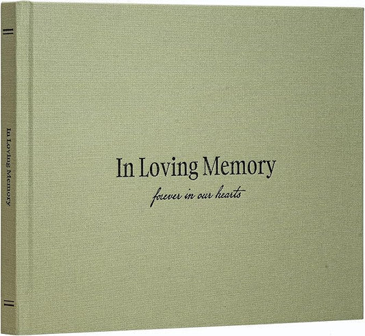 Kunitsa Co. Funeral Guest Book for Memorial Service, in Loving Memory, Sage Cover